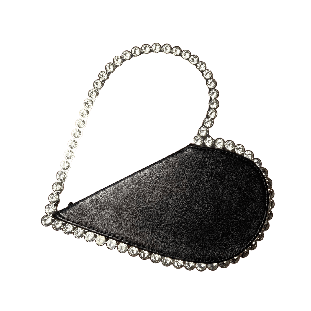 Black Luxury Heart Shaped Clutch Bag