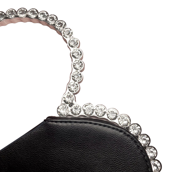 Black Luxury Clutch Bag With Crystals Front-shot