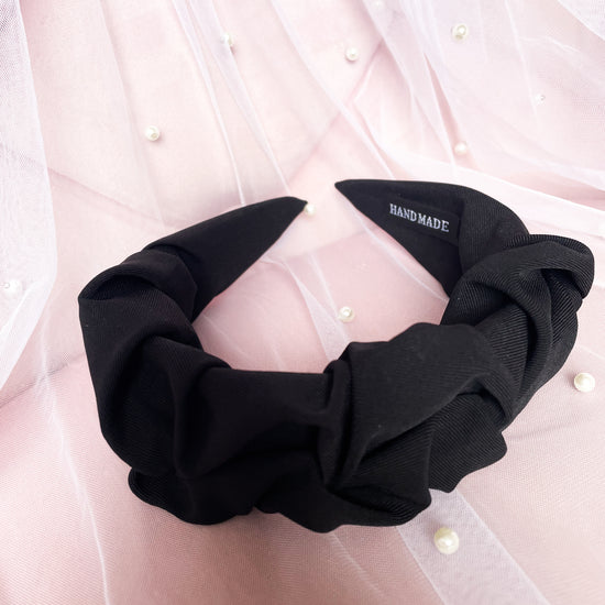 Lily | Luxury Statement Headband | Black | Handmade