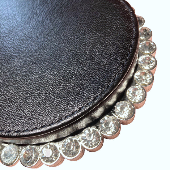 Black Luxury Clutch Bag With Crystals Close up