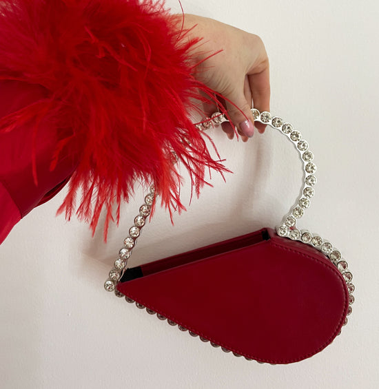 Alison | Luxury Heart Shaped Clutch | Red
