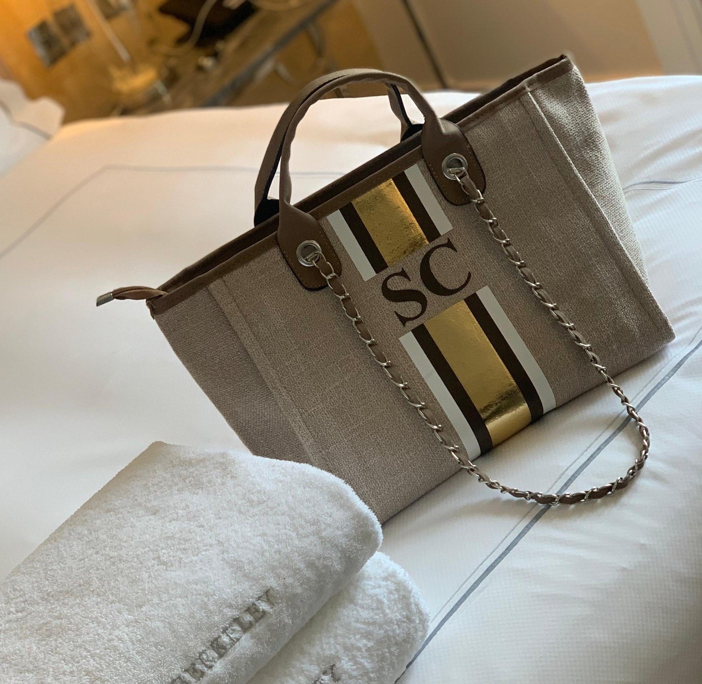 Grey Canvas Personalised Bag