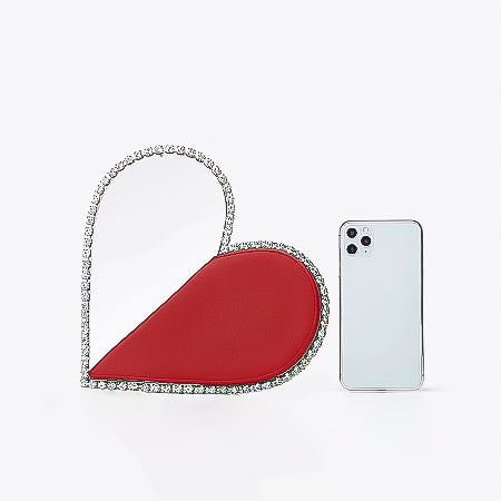 Alison | Luxury Heart Shaped Clutch | Red